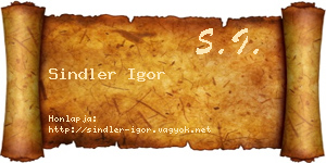 Sindler Igor névjegykártya